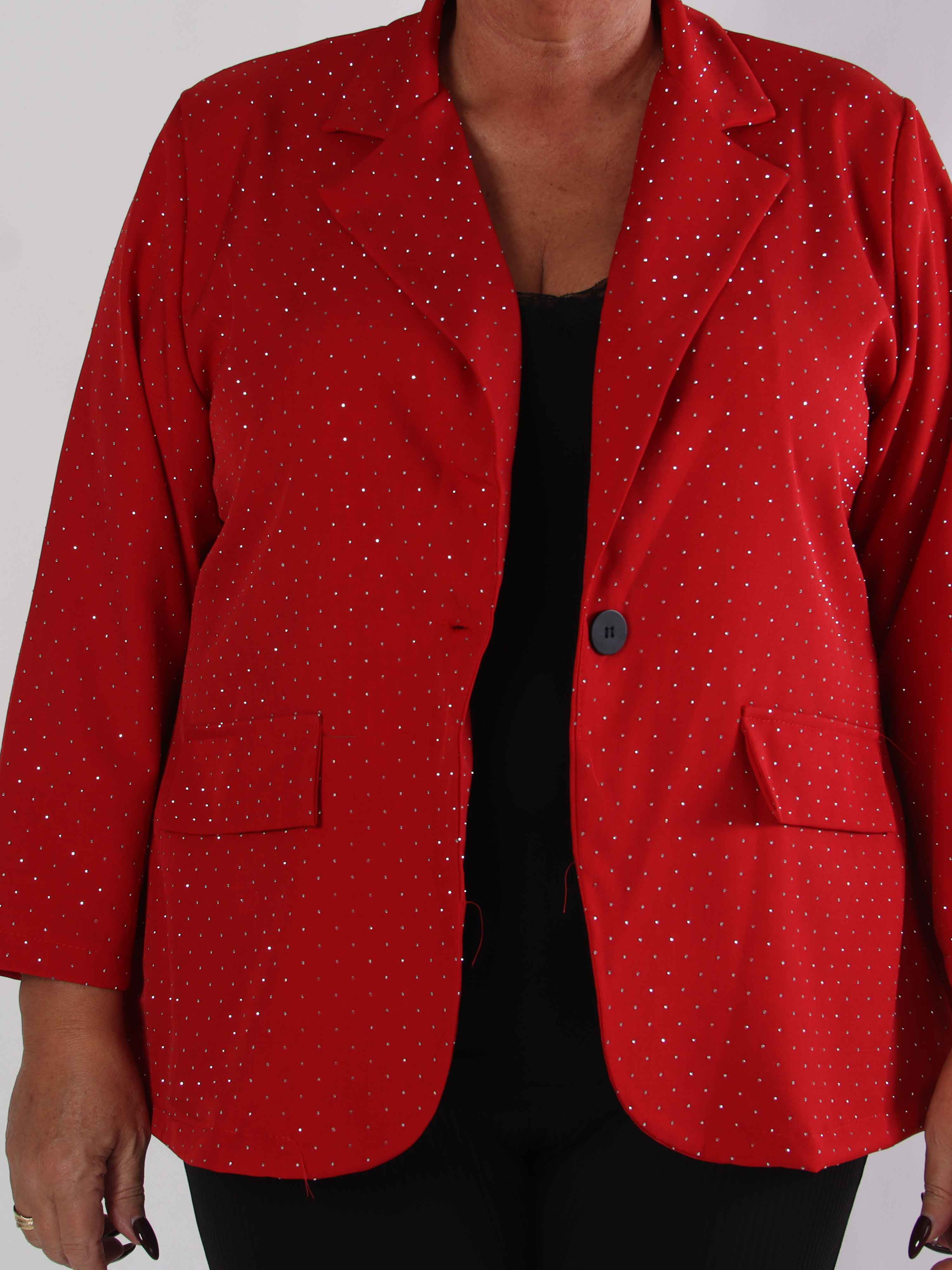 Lanthe - Plus size blazer med glitrende similisten